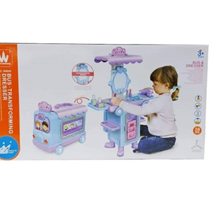 اسباب بازی ست میز آرایشی اتوبوسی Bus dressing table toy set 2in1_اسباب بازی لوازم خانگی